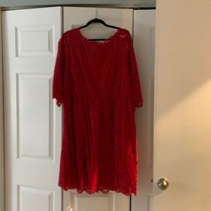 Lane Bryant red lace dress